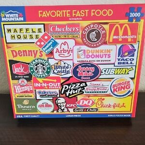 FAVORITE FAST FOODS 1000 PIECE WHITE MOUNTAIN PUZZLE